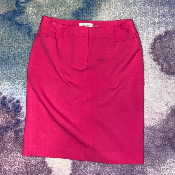 Women’s Calvin Klein Hot Pink Pencil Skirt Size 4 - Picture 1 of 4
